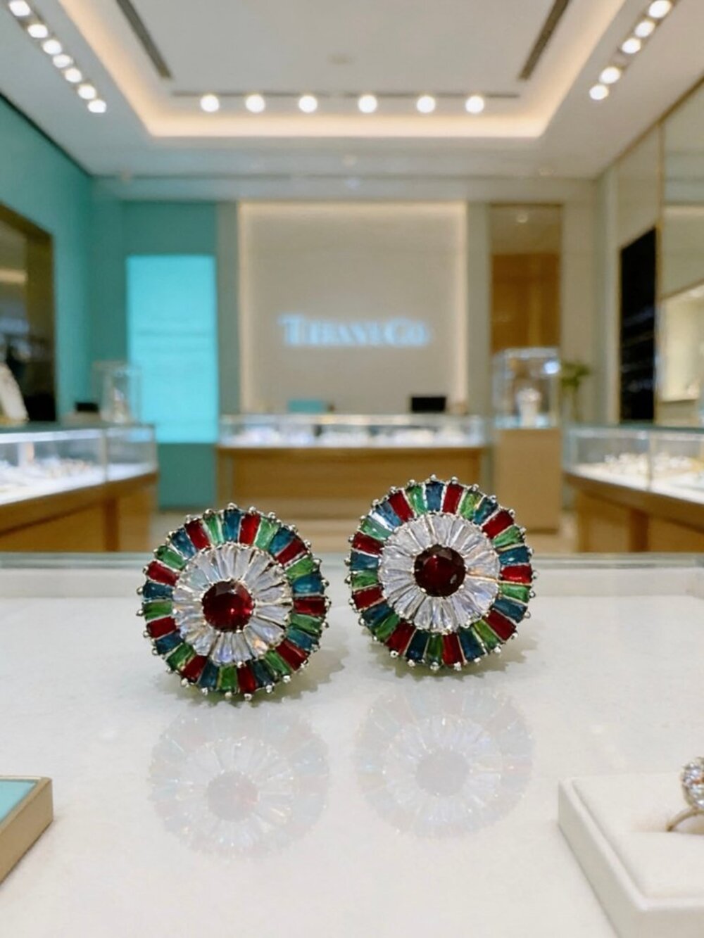 Tiffany & Co. Multi-Gemstone Sunburst Stud Earrings - Picture 4 of 6